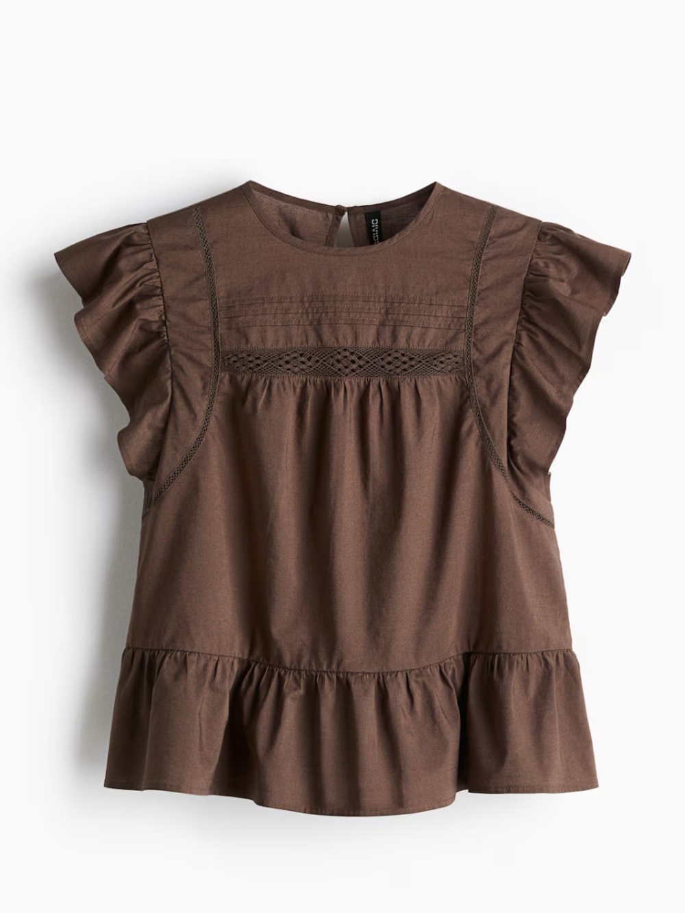 H&M Lace Inset Peplum Blouse